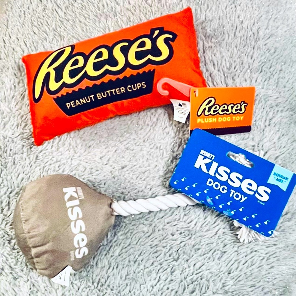 Reese’s & Hershey Kisses Squeaky Dog Toys